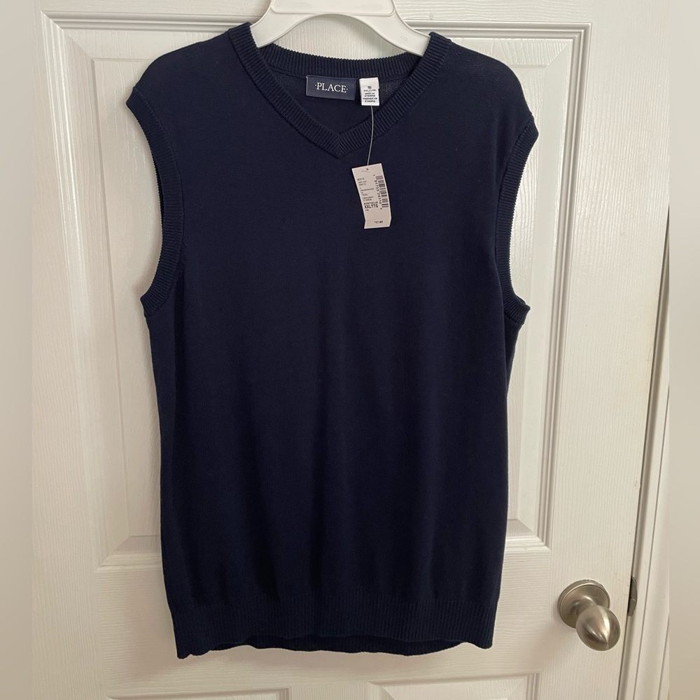 Children’s PLACE Navy Sleeveless Sweater Vest, youth XXL
